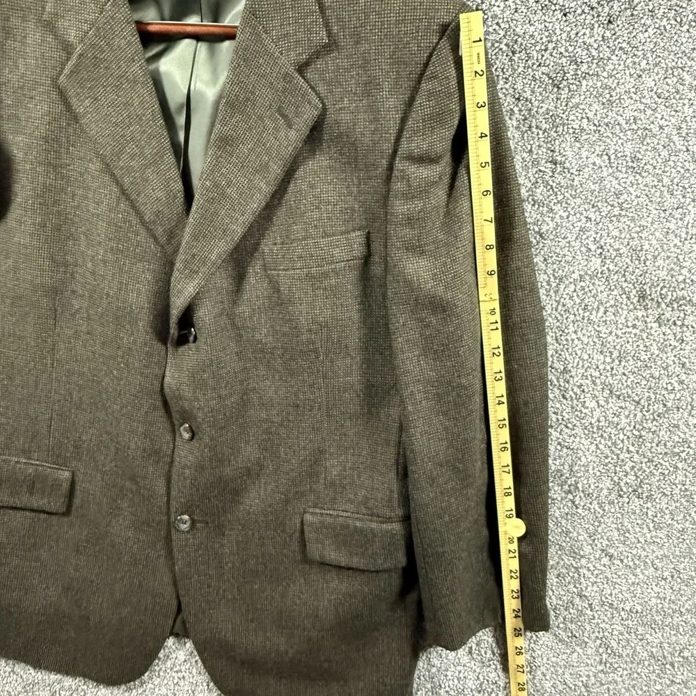 Jos A Bank 44R 100% Wool Sport‎ Coat Olive Brown Textured Blazer Men